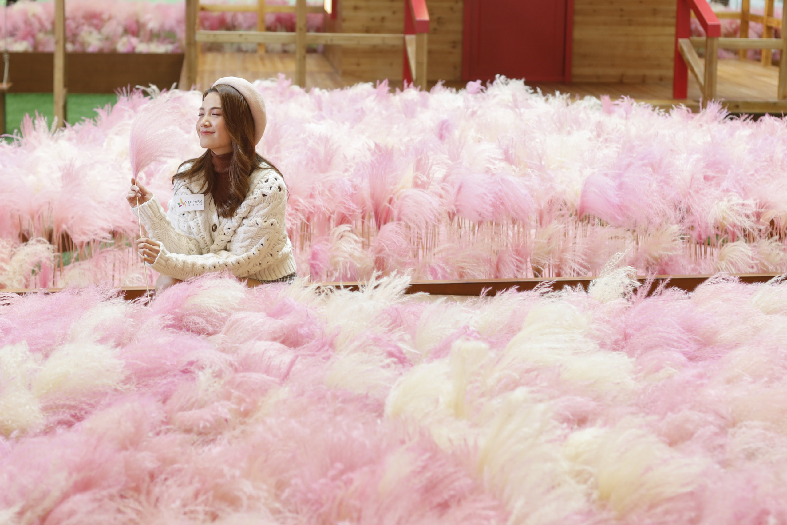 粉紅芒草隨風輕柔搖擺,散發出淡淡怡人花香味,非常浪漫。