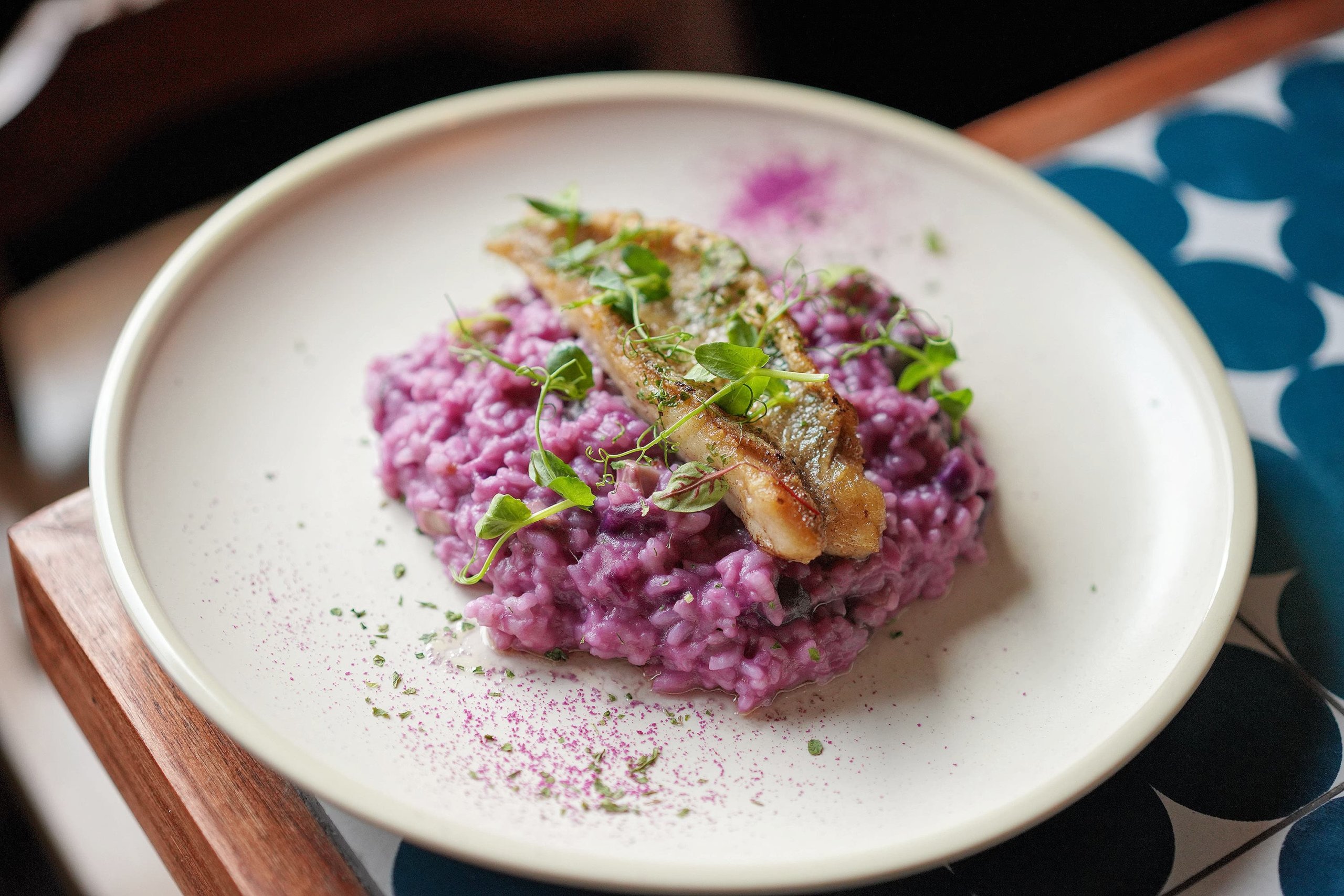野菌紫薯飯配香煎石班魚