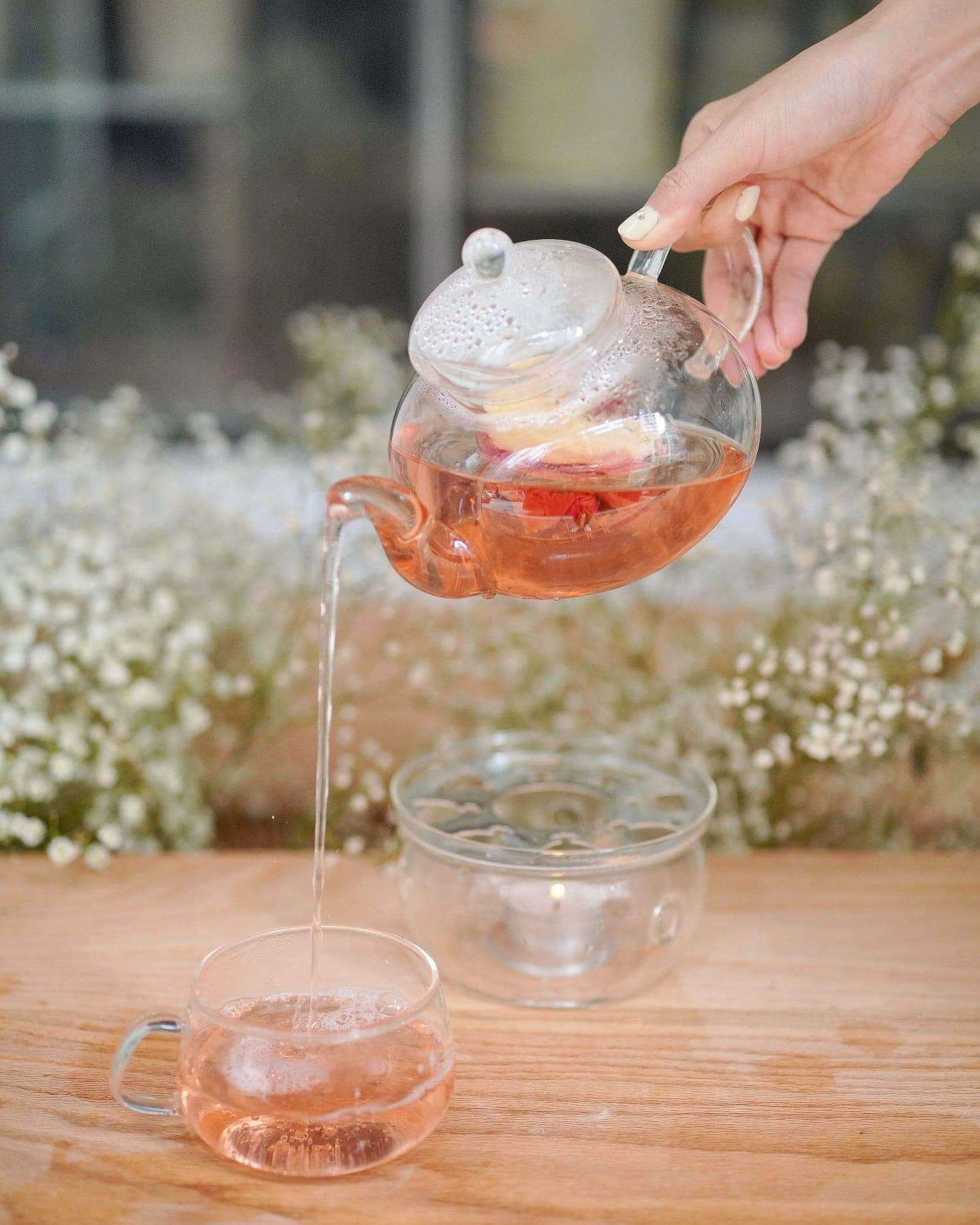 粉紅花茶好吸睛!非常推薦!