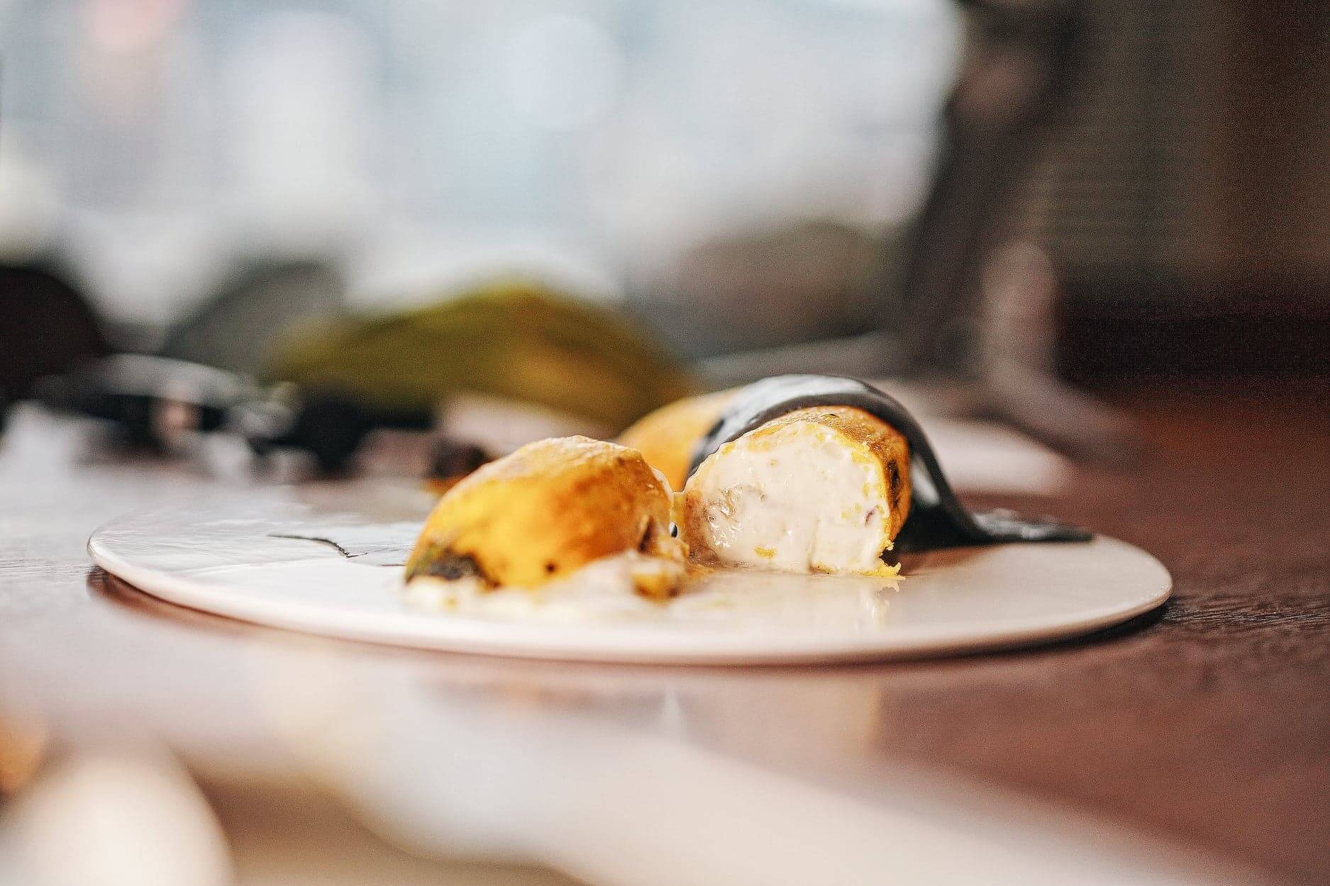 甜品內有粒粒蕉肉,好有咬口。