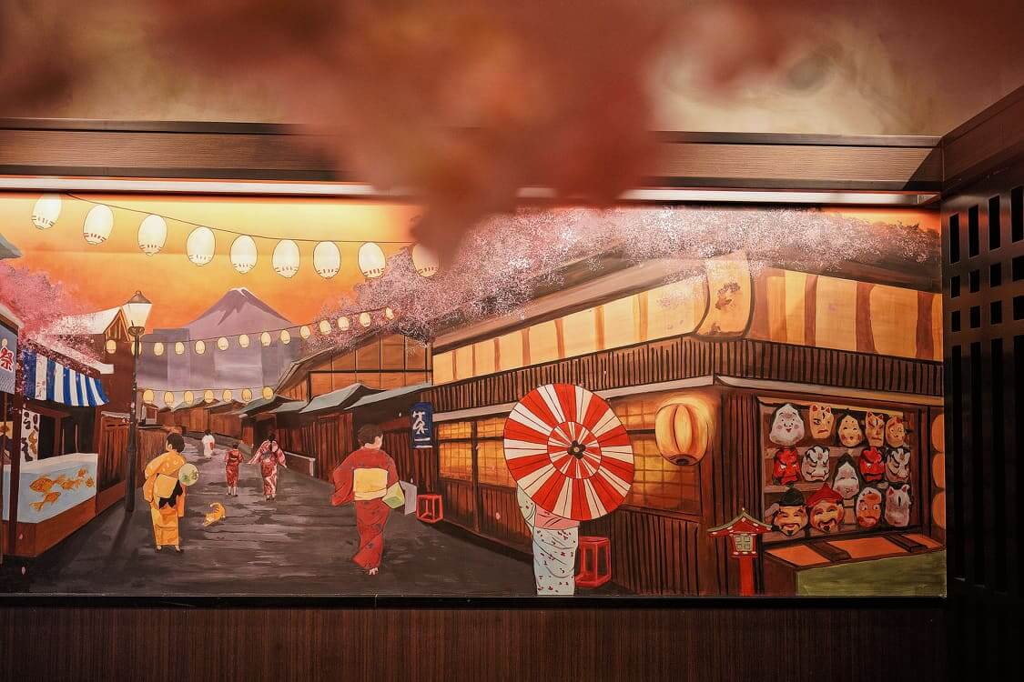 江戶祭典主題壁畫。